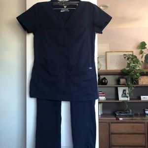 Adar Navy Blue Scrub Set XXSP